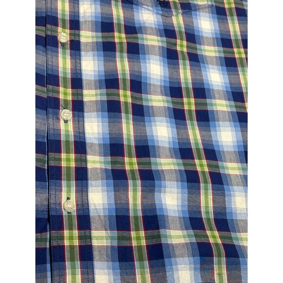 Roper Blue Plaid Short Sleeve Button-Up Shirt Men's Size L - 100% Cotton - Picture 5 of 9